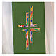 Stole in polyester canvas with double, multicoloured cross s2