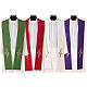 Priest Stole in polyester canvas with double, multicoloured cross s1