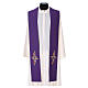Priest Stole in polyester canvas with double, multicoloured cross s6