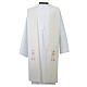 Priest Stole in polyester canvas with hands with host and dove s2