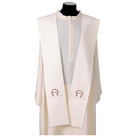 Stole in polyester canvas with Alpha and Omega embroidery