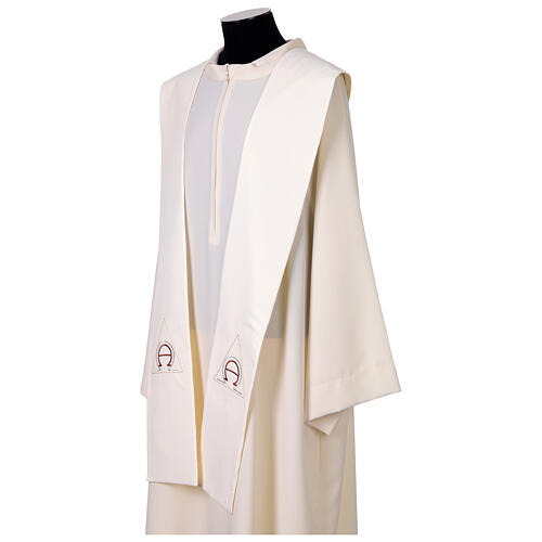 Stole in polyester canvas with Alpha and Omega embroidery 3