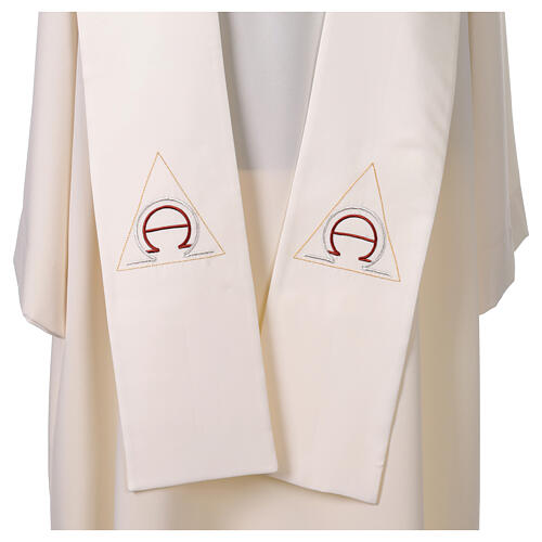 Étole toile polyester Alpha et Oméga brodés 2