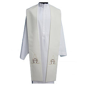 Clergy Stole in polyester canvas with Alpha and Omega embroidery