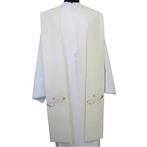 Liturgical Stole in polyester canvas with bread and paten 1