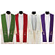 Clergy Stole in polyester canvas with gold anchor, cord and fish s1