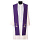 Clergy Stole in polyester canvas with gold anchor, cord and fish s6