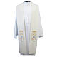 JHS Clergy Stole light blue and pink flower, golden crown s1