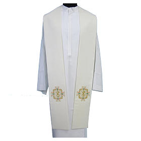 Clergy Stole PAX Alpha Omega golden embroideries and cross