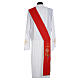 Reversible diaconal stole white red, chalice, host and grapes s3