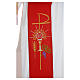 Reversible diaconal stole white red, chalice, host and grapes s5