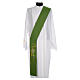 Reversible diaconal clergy stole green violet, chalice, host and grapes s2