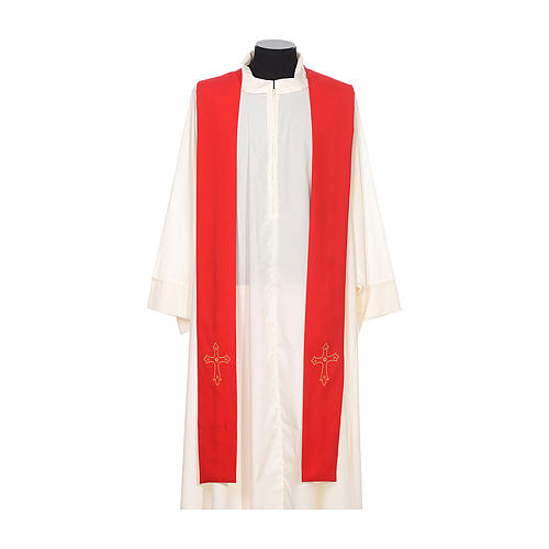 Priest Stole with gold cross embroidered on both panels 3