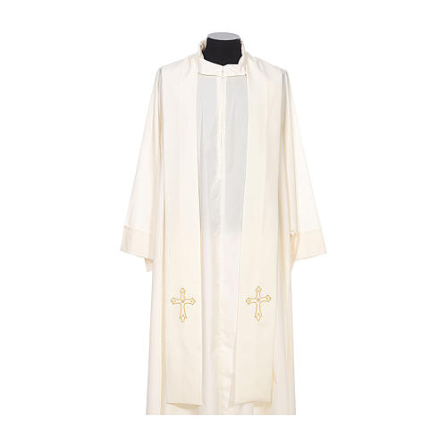 Priest Stole with gold cross embroidered on both panels 4