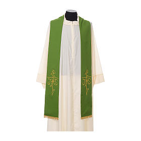 Priest Stole golden Cross JHS embroidery polyester