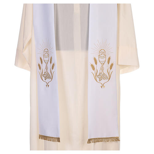 Priesterstola Weizenähre und Trauben Stickerei Vatican Polyester 6