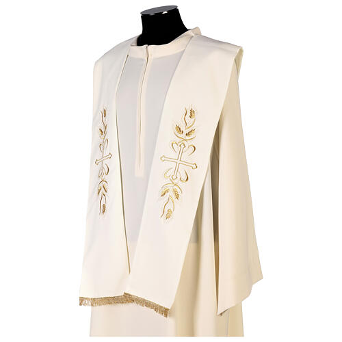 Priest stole golden cross and Spikes embroidery polyester 5