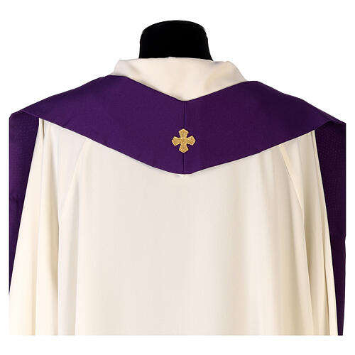 Étole prêtre broderie dorée croix épis sur deux côtés polyester 8