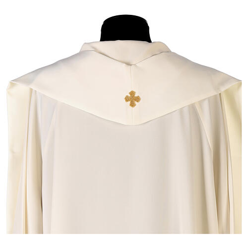 Stola sacerdotale ricamo dorato croce spighe su due lati poliestere 9