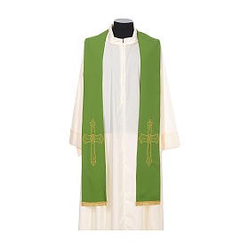 Priest Stole golden Cross embroidery 100% polyester