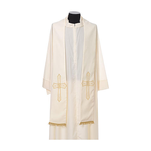 Clergy Stole with golden Cross embroidery 100% polyester 4
