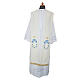 Étole mariale marguerite sur deux côtés tissu Vatican polyester s1