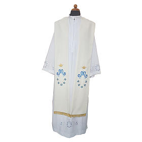Marian Clergy Stole daisies Vatican fabric 100% polyester
