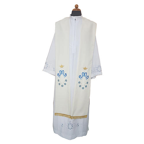 Marian Clergy Stole daisies Vatican fabric 100% polyester 1