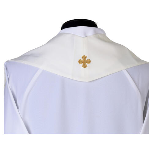 Étole mariale roses sur deux côtés tissu Vatican polyester 7