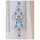 Étole mariale roses sur deux côtés tissu Vatican polyester s2
