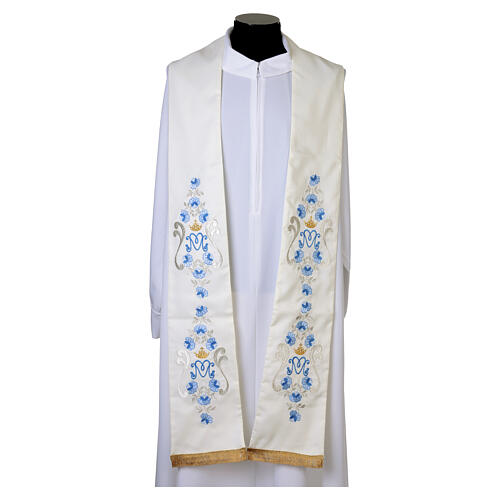 Estola mariana rosas ambos lados tecido Vatican poliéster 1