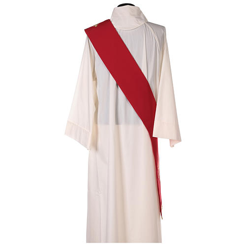 Estola diaconal bordado cruz JHS frente dorso tejido Vaticán 4