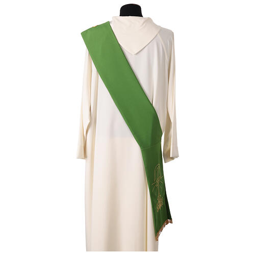 Diakonstola Lilien und Friedenssymbol Polyester Vatican 4