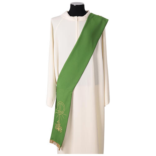 Stola diacono ricamo Pace Gigli fronte retro tessuto Vatican 1