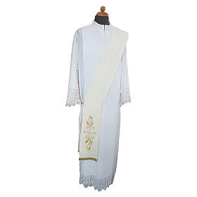Clerical Stole double-sided Cross Spikes embroidery, Vatican fabric