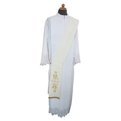 Clerical Stole double-sided Cross Spikes embroidery, Vatican fabric 1