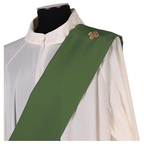 Étole diacre tissu Vatican croix fleur avant arrière 10