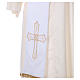 Étole diacre tissu Vatican croix fleur avant arrière s2