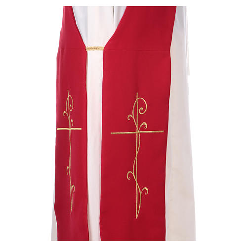 Stuła dla diakona haft krzyż obustronny tkanina poliester Vatican 2