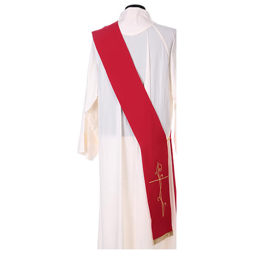 Double-sided Deacon Stole cross embroidery polyester Vatican 3