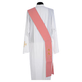 Pink Deacon Stole Alpha and Omega 100% polyester