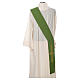Episcopal Deacon Stole in polyester, bi-colored green and white, cross s3