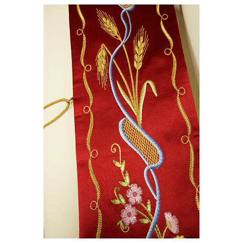 Estolão gótico em tecido 100% pura seda natural bordado 10