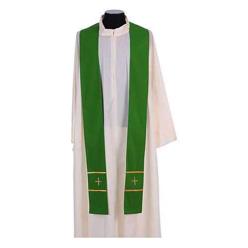 Hand-embroidered clergy stole in wool - Montesole Monastery 2