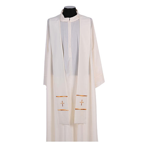 Hand-embroidered clergy stole in wool - Montesole Monastery 4
