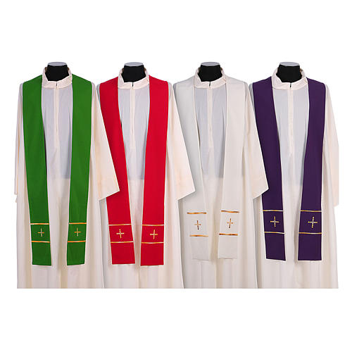 Clergy Stole in pure wool embroidered by hand 4 colors- Monastero Montesole 1
