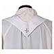 White stole with handmade embroidery in wool Monastero Montesole s4