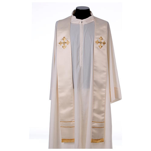 Priest stole with handmade embroidery in silk blend Monastero Montesole 1