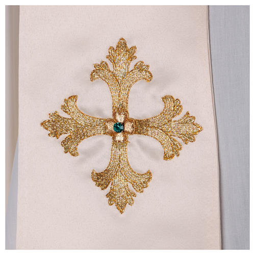 Priest stole with handmade embroidery in silk blend Monastero Montesole 2