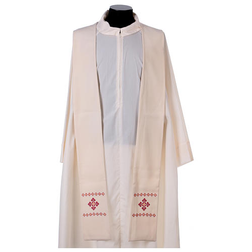 Priest stole in wool embroidered by hand Monastero Montesole 1